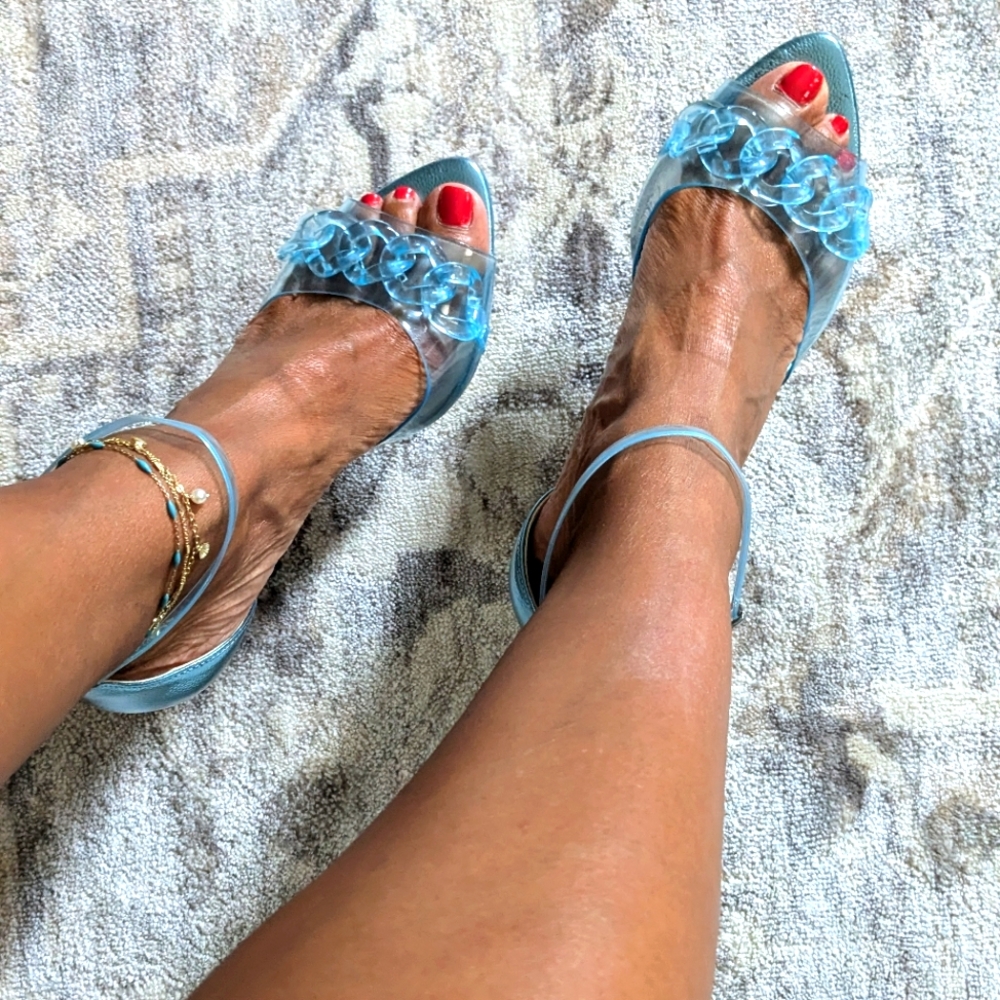 Jessica Simpson Wayri Lucite Chainlink Sandal - Picture 9 of 12